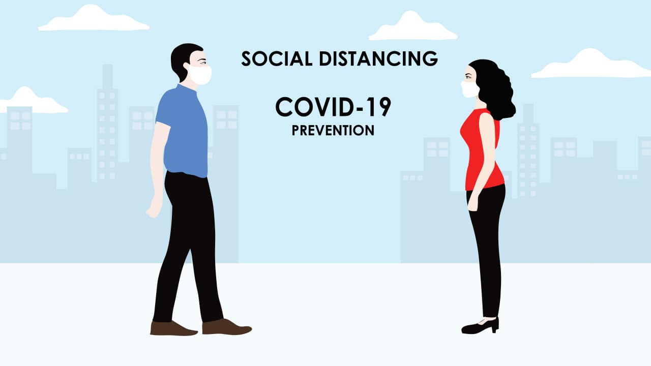 Illustration of social distancing