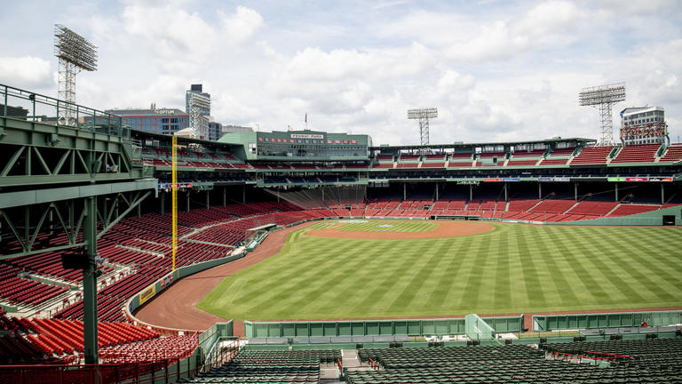 Photo of empty Fenway Park during the COVID-19 pandemic.
