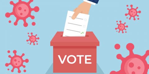 Illustration of voting during the coronavirus pandemic