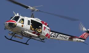 Photo of a Bell UH-1H "Super Huey" helicopter used by Cal Fire