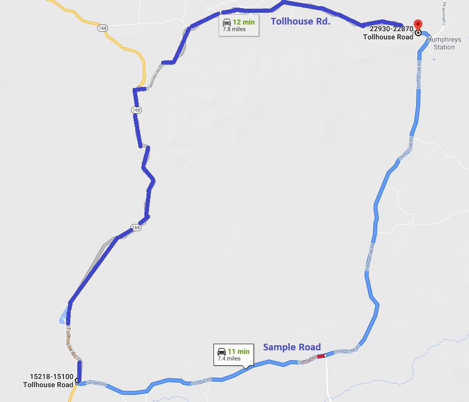 Sample Road evacuation order map