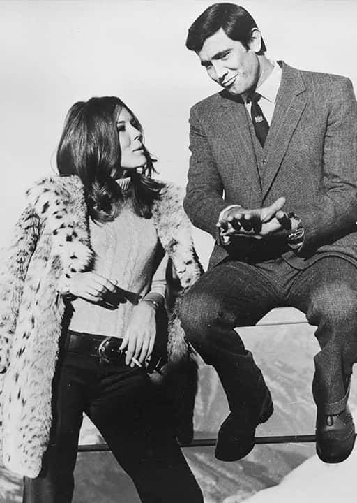 Sean Connery's replacement as James Bond, George Lazenby is pictured with British actress Diana Rigg.